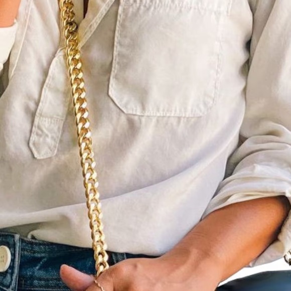 Crossbody Purse Strap Diamond Cut Light Gold Chain with Clasps - Picture 4 of 8